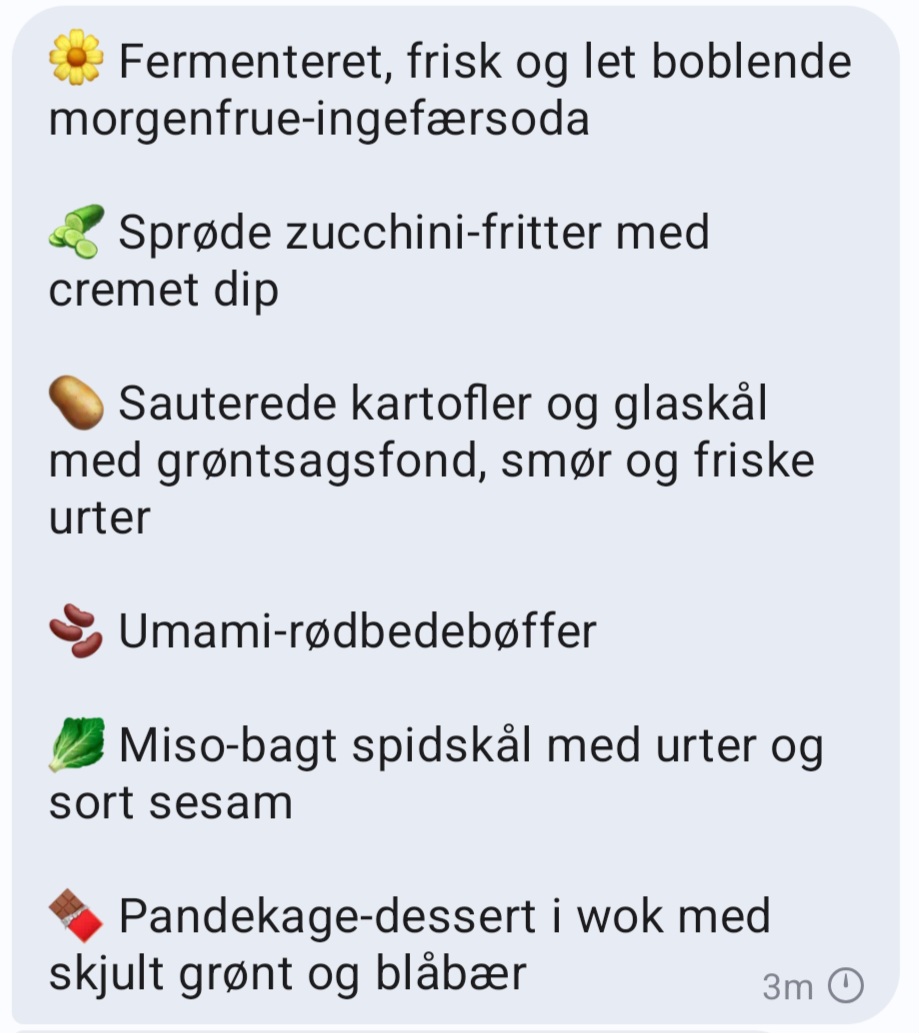 Menuen til Spis Grønt Dag #2